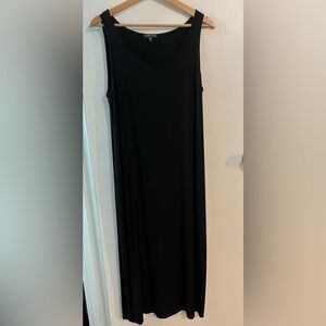 Black Crew Neck Dress, Sleeveless - Eileen Fisher - Size M